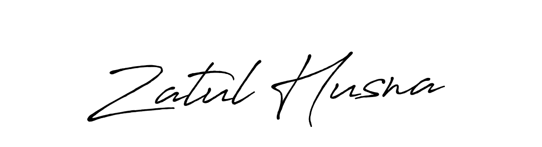 How to make Zatul Husna name signature. Use Antro_Vectra_Bolder style for creating short signs online. This is the latest handwritten sign. Zatul Husna signature style 7 images and pictures png