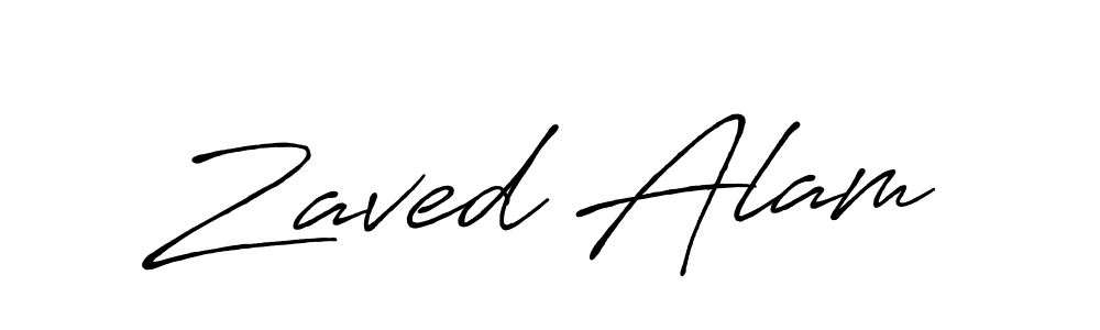 Make a beautiful signature design for name Zaved Alam. With this signature (Antro_Vectra_Bolder) style, you can create a handwritten signature for free. Zaved Alam signature style 7 images and pictures png