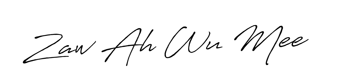 Use a signature maker to create a handwritten signature online. With this signature software, you can design (Antro_Vectra_Bolder) your own signature for name Zaw Ah Wu Mee. Zaw Ah Wu Mee signature style 7 images and pictures png