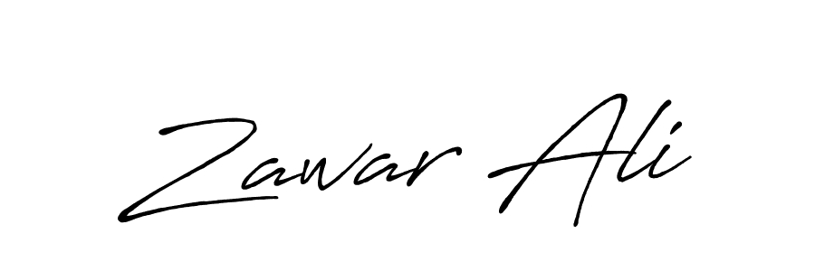 How to make Zawar Ali name signature. Use Antro_Vectra_Bolder style for creating short signs online. This is the latest handwritten sign. Zawar Ali signature style 7 images and pictures png