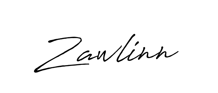 Create a beautiful signature design for name Zawlinn. With this signature (Antro_Vectra_Bolder) fonts, you can make a handwritten signature for free. Zawlinn signature style 7 images and pictures png