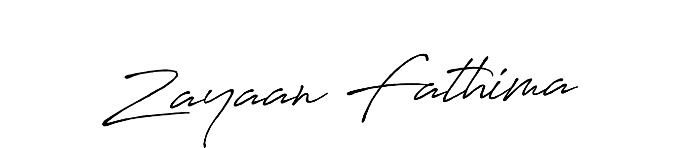 Make a beautiful signature design for name Zayaan Fathima. With this signature (Antro_Vectra_Bolder) style, you can create a handwritten signature for free. Zayaan Fathima signature style 7 images and pictures png