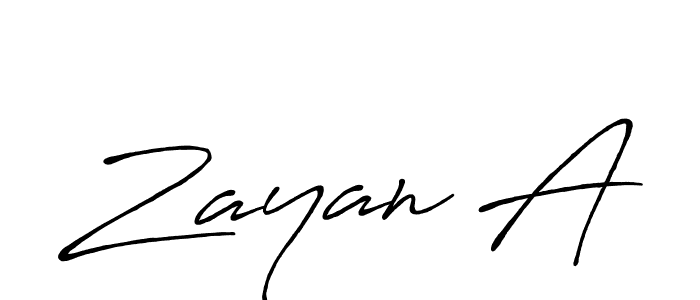 Zayan A stylish signature style. Best Handwritten Sign (Antro_Vectra_Bolder) for my name. Handwritten Signature Collection Ideas for my name Zayan A. Zayan A signature style 7 images and pictures png