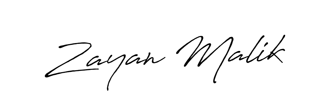 Create a beautiful signature design for name Zayan Malik. With this signature (Antro_Vectra_Bolder) fonts, you can make a handwritten signature for free. Zayan Malik signature style 7 images and pictures png