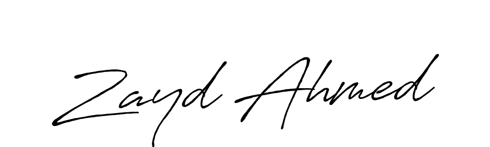 if you are searching for the best signature style for your name Zayd Ahmed. so please give up your signature search. here we have designed multiple signature styles  using Antro_Vectra_Bolder. Zayd Ahmed signature style 7 images and pictures png