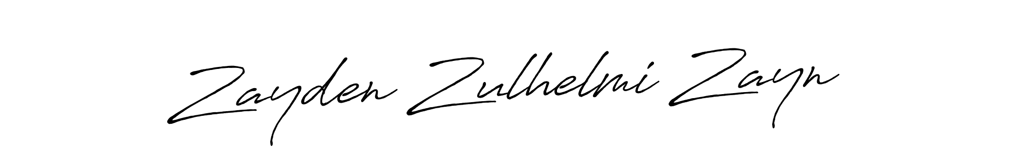 Use a signature maker to create a handwritten signature online. With this signature software, you can design (Antro_Vectra_Bolder) your own signature for name Zayden Zulhelmi Zayn. Zayden Zulhelmi Zayn signature style 7 images and pictures png