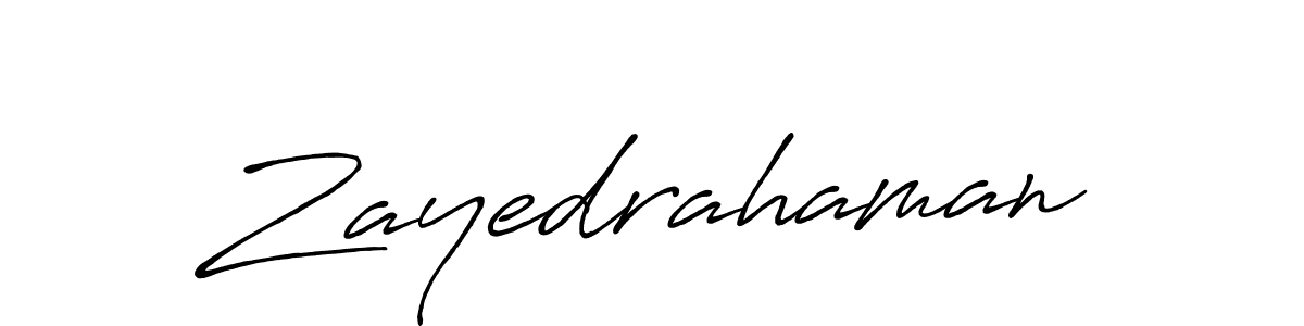 Use a signature maker to create a handwritten signature online. With this signature software, you can design (Antro_Vectra_Bolder) your own signature for name Zayedrahaman. Zayedrahaman signature style 7 images and pictures png