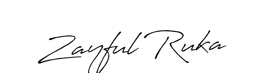 if you are searching for the best signature style for your name Zayful Ruka. so please give up your signature search. here we have designed multiple signature styles  using Antro_Vectra_Bolder. Zayful Ruka signature style 7 images and pictures png