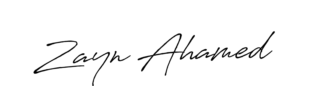 Use a signature maker to create a handwritten signature online. With this signature software, you can design (Antro_Vectra_Bolder) your own signature for name Zayn Ahamed. Zayn Ahamed signature style 7 images and pictures png