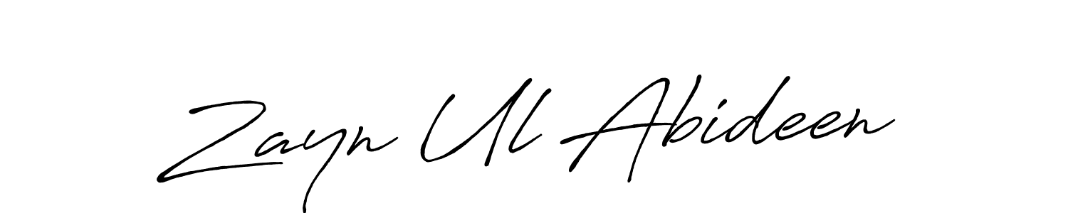 How to make Zayn Ul Abideen name signature. Use Antro_Vectra_Bolder style for creating short signs online. This is the latest handwritten sign. Zayn Ul Abideen signature style 7 images and pictures png