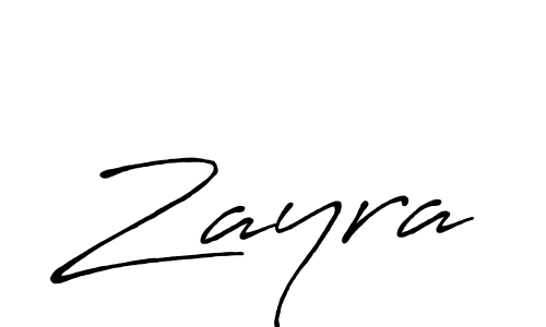 How to make Zayra name signature. Use Antro_Vectra_Bolder style for creating short signs online. This is the latest handwritten sign. Zayra signature style 7 images and pictures png