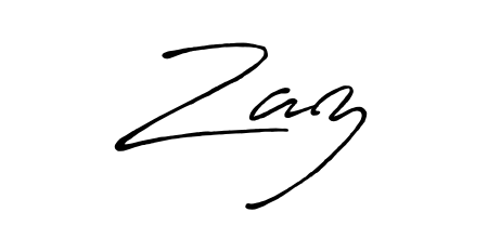 Also You can easily find your signature by using the search form. We will create Zaz name handwritten signature images for you free of cost using Antro_Vectra_Bolder sign style. Zaz signature style 7 images and pictures png