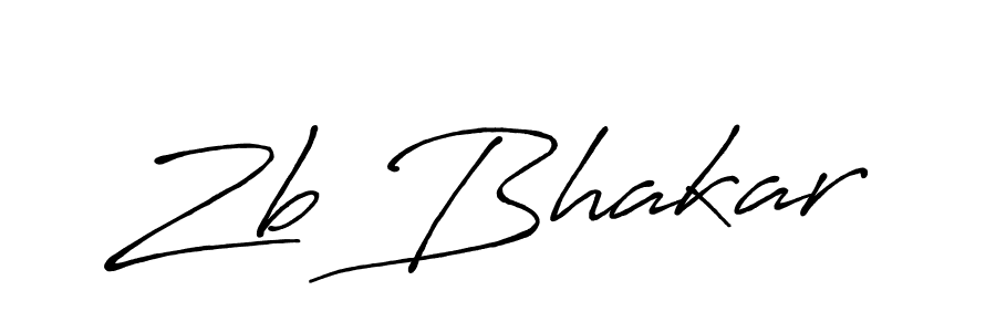 Make a beautiful signature design for name Zb Bhakar. With this signature (Antro_Vectra_Bolder) style, you can create a handwritten signature for free. Zb Bhakar signature style 7 images and pictures png