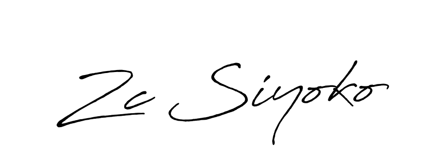 How to make Zc Siyoko signature? Antro_Vectra_Bolder is a professional autograph style. Create handwritten signature for Zc Siyoko name. Zc Siyoko signature style 7 images and pictures png