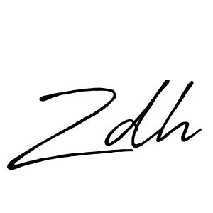 Design your own signature with our free online signature maker. With this signature software, you can create a handwritten (Antro_Vectra_Bolder) signature for name Zdh. Zdh signature style 7 images and pictures png
