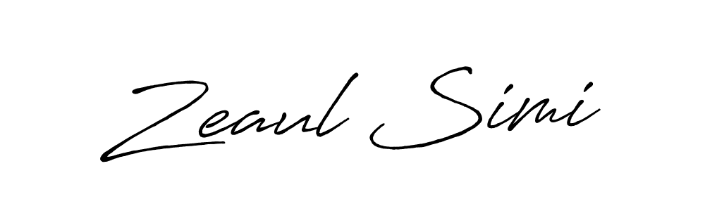 Zeaul Simi stylish signature style. Best Handwritten Sign (Antro_Vectra_Bolder) for my name. Handwritten Signature Collection Ideas for my name Zeaul Simi. Zeaul Simi signature style 7 images and pictures png