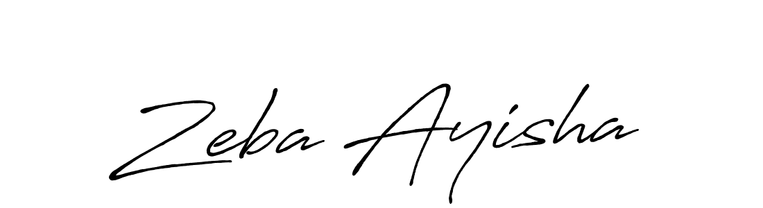 Use a signature maker to create a handwritten signature online. With this signature software, you can design (Antro_Vectra_Bolder) your own signature for name Zeba Ayisha. Zeba Ayisha signature style 7 images and pictures png