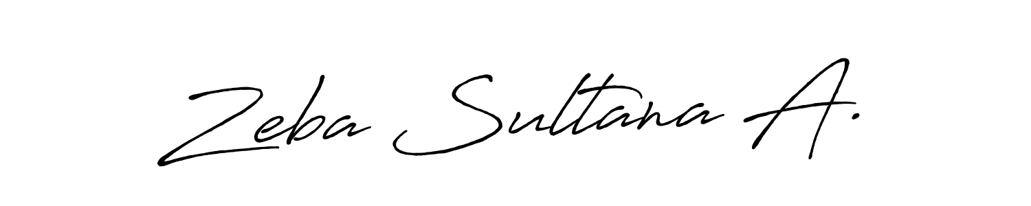 The best way (Antro_Vectra_Bolder) to make a short signature is to pick only two or three words in your name. The name Zeba Sultana A. include a total of six letters. For converting this name. Zeba Sultana A. signature style 7 images and pictures png