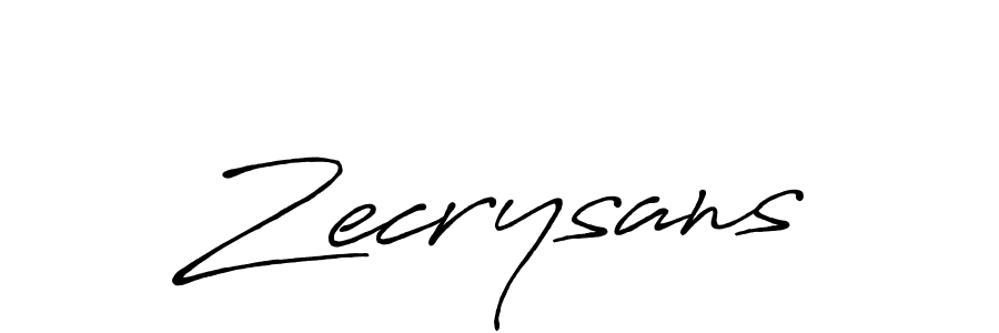 Make a beautiful signature design for name Zecrysans. With this signature (Antro_Vectra_Bolder) style, you can create a handwritten signature for free. Zecrysans signature style 7 images and pictures png