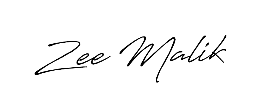 Create a beautiful signature design for name Zee Malik. With this signature (Antro_Vectra_Bolder) fonts, you can make a handwritten signature for free. Zee Malik signature style 7 images and pictures png