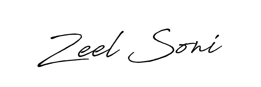 Design your own signature with our free online signature maker. With this signature software, you can create a handwritten (Antro_Vectra_Bolder) signature for name Zeel Soni. Zeel Soni signature style 7 images and pictures png