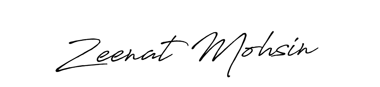 How to make Zeenat Mohsin name signature. Use Antro_Vectra_Bolder style for creating short signs online. This is the latest handwritten sign. Zeenat Mohsin signature style 7 images and pictures png