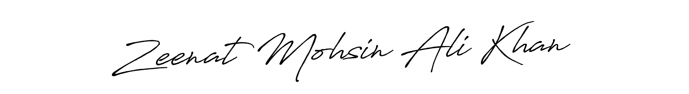 Create a beautiful signature design for name Zeenat Mohsin Ali Khan. With this signature (Antro_Vectra_Bolder) fonts, you can make a handwritten signature for free. Zeenat Mohsin Ali Khan signature style 7 images and pictures png