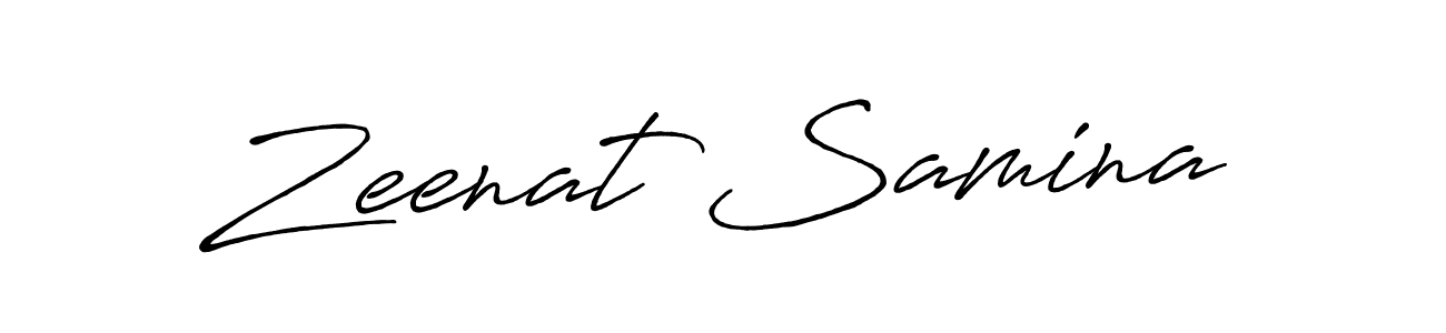 Make a beautiful signature design for name Zeenat Samina. With this signature (Antro_Vectra_Bolder) style, you can create a handwritten signature for free. Zeenat Samina signature style 7 images and pictures png