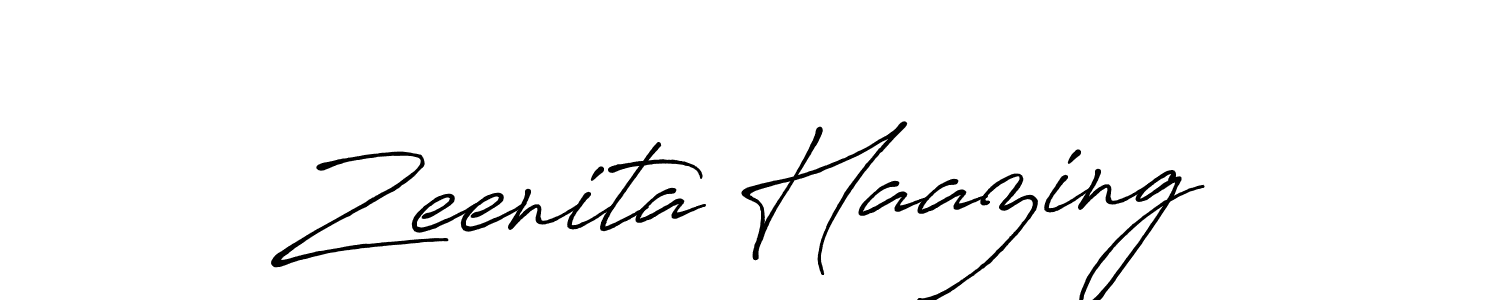 Create a beautiful signature design for name Zeenita Haazing. With this signature (Antro_Vectra_Bolder) fonts, you can make a handwritten signature for free. Zeenita Haazing signature style 7 images and pictures png