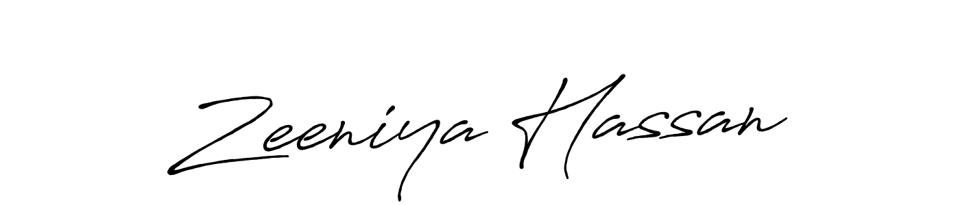 How to make Zeeniya Hassan signature? Antro_Vectra_Bolder is a professional autograph style. Create handwritten signature for Zeeniya Hassan name. Zeeniya Hassan signature style 7 images and pictures png