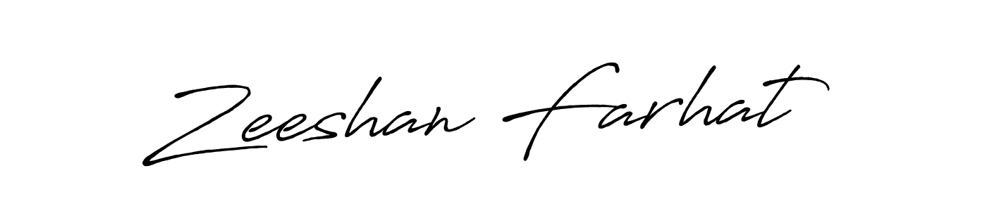 How to make Zeeshan Farhat name signature. Use Antro_Vectra_Bolder style for creating short signs online. This is the latest handwritten sign. Zeeshan Farhat signature style 7 images and pictures png