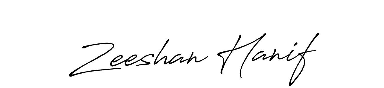 How to make Zeeshan Hanif name signature. Use Antro_Vectra_Bolder style for creating short signs online. This is the latest handwritten sign. Zeeshan Hanif signature style 7 images and pictures png