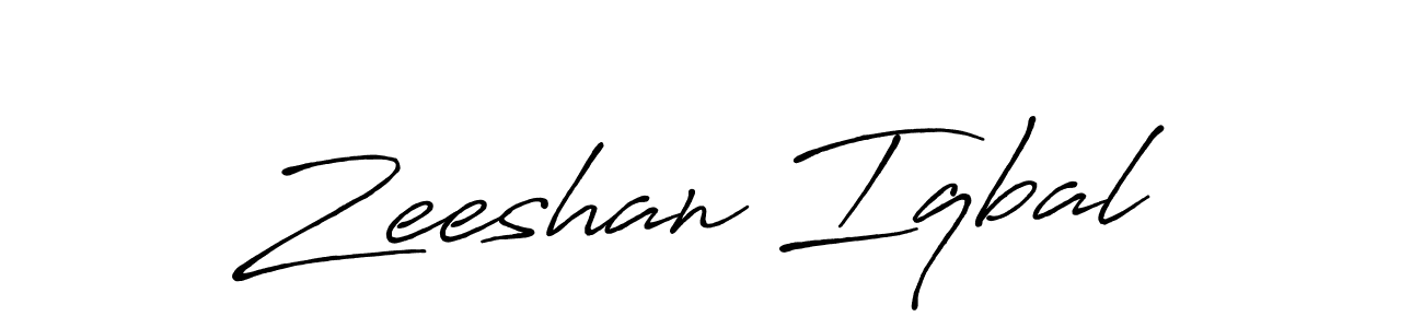 How to make Zeeshan Iqbal name signature. Use Antro_Vectra_Bolder style for creating short signs online. This is the latest handwritten sign. Zeeshan Iqbal signature style 7 images and pictures png