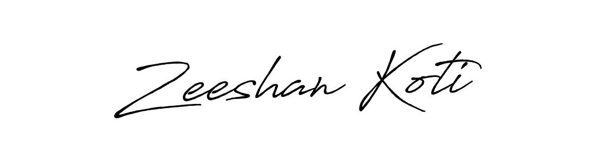Design your own signature with our free online signature maker. With this signature software, you can create a handwritten (Antro_Vectra_Bolder) signature for name Zeeshan Koti. Zeeshan Koti signature style 7 images and pictures png
