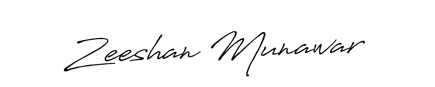 How to make Zeeshan Munawar name signature. Use Antro_Vectra_Bolder style for creating short signs online. This is the latest handwritten sign. Zeeshan Munawar signature style 7 images and pictures png