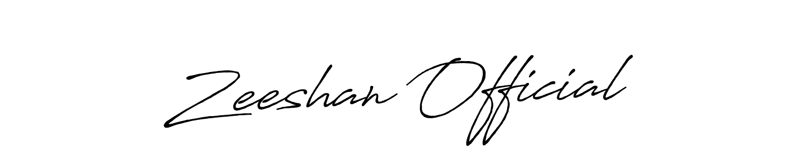 How to make Zeeshan Official name signature. Use Antro_Vectra_Bolder style for creating short signs online. This is the latest handwritten sign. Zeeshan Official signature style 7 images and pictures png