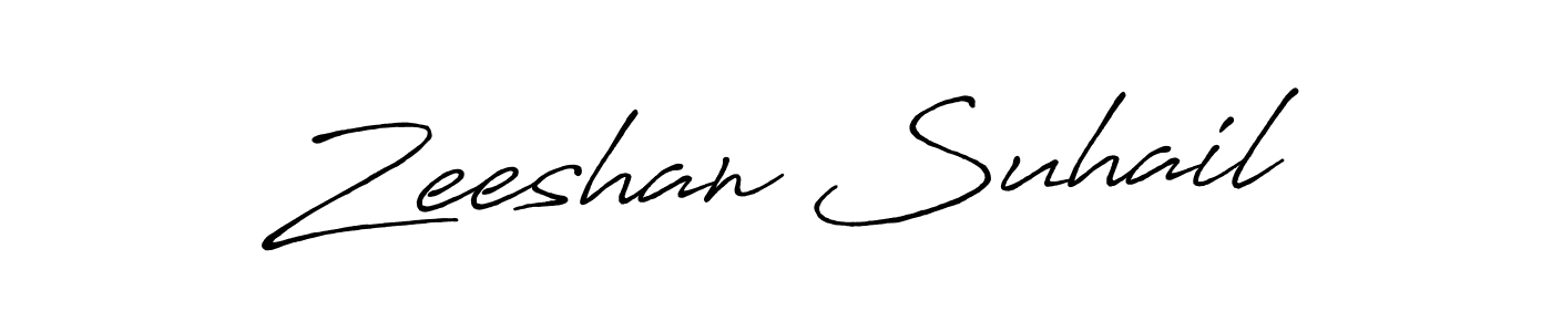 Make a short Zeeshan Suhail signature style. Manage your documents anywhere anytime using Antro_Vectra_Bolder. Create and add eSignatures, submit forms, share and send files easily. Zeeshan Suhail signature style 7 images and pictures png