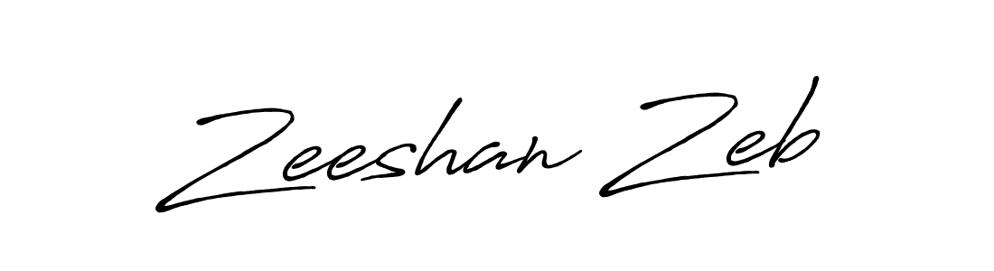 Zeeshan Zeb stylish signature style. Best Handwritten Sign (Antro_Vectra_Bolder) for my name. Handwritten Signature Collection Ideas for my name Zeeshan Zeb. Zeeshan Zeb signature style 7 images and pictures png