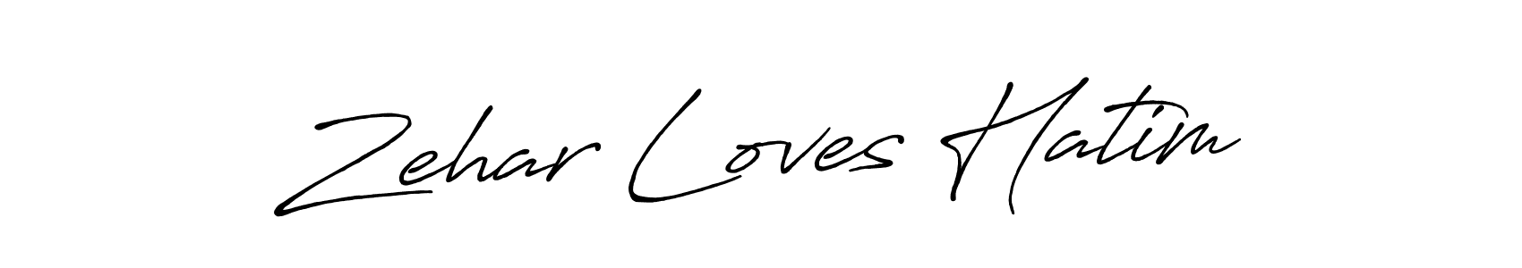 Design your own signature with our free online signature maker. With this signature software, you can create a handwritten (Antro_Vectra_Bolder) signature for name Zehar Loves Hatim. Zehar Loves Hatim signature style 7 images and pictures png
