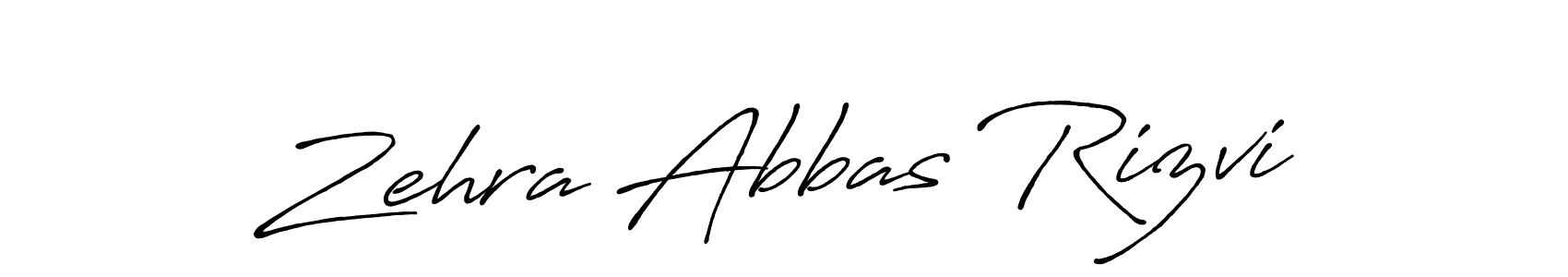 Create a beautiful signature design for name Zehra Abbas Rizvi. With this signature (Antro_Vectra_Bolder) fonts, you can make a handwritten signature for free. Zehra Abbas Rizvi signature style 7 images and pictures png