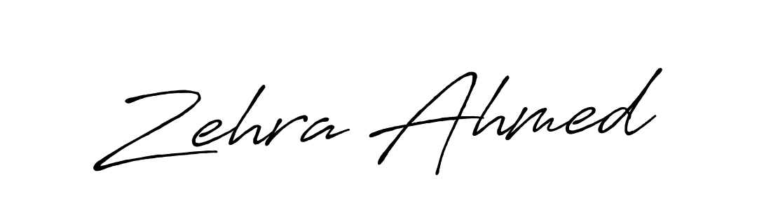 Zehra Ahmed stylish signature style. Best Handwritten Sign (Antro_Vectra_Bolder) for my name. Handwritten Signature Collection Ideas for my name Zehra Ahmed. Zehra Ahmed signature style 7 images and pictures png