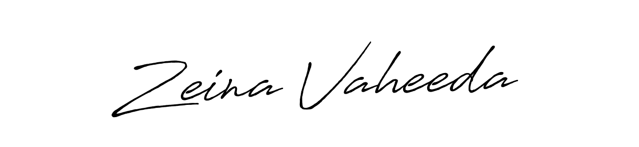 How to make Zeina Vaheeda name signature. Use Antro_Vectra_Bolder style for creating short signs online. This is the latest handwritten sign. Zeina Vaheeda signature style 7 images and pictures png