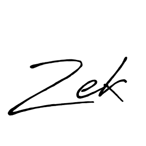 Zek stylish signature style. Best Handwritten Sign (Antro_Vectra_Bolder) for my name. Handwritten Signature Collection Ideas for my name Zek. Zek signature style 7 images and pictures png