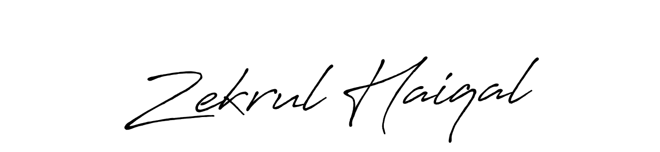 How to make Zekrul Haiqal signature? Antro_Vectra_Bolder is a professional autograph style. Create handwritten signature for Zekrul Haiqal name. Zekrul Haiqal signature style 7 images and pictures png