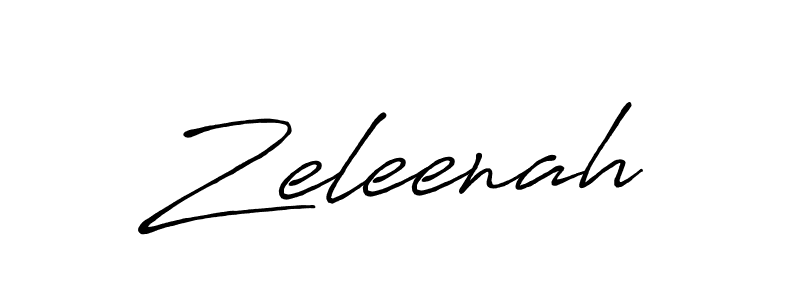 How to make Zeleenah name signature. Use Antro_Vectra_Bolder style for creating short signs online. This is the latest handwritten sign. Zeleenah signature style 7 images and pictures png