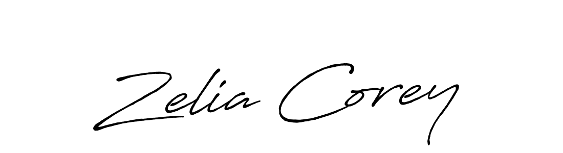 Create a beautiful signature design for name Zelia Corey. With this signature (Antro_Vectra_Bolder) fonts, you can make a handwritten signature for free. Zelia Corey signature style 7 images and pictures png