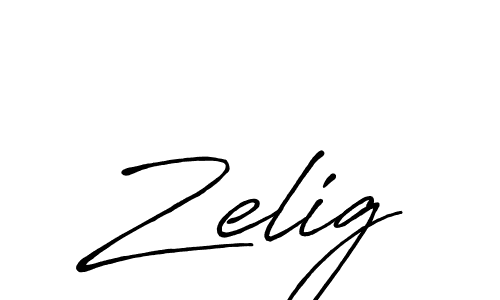 Create a beautiful signature design for name Zelig. With this signature (Antro_Vectra_Bolder) fonts, you can make a handwritten signature for free. Zelig signature style 7 images and pictures png