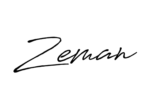 Make a beautiful signature design for name Zeman. With this signature (Antro_Vectra_Bolder) style, you can create a handwritten signature for free. Zeman signature style 7 images and pictures png