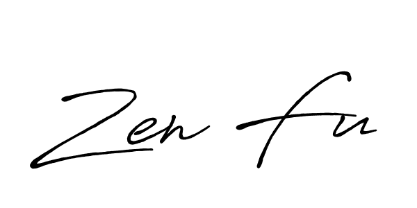 Use a signature maker to create a handwritten signature online. With this signature software, you can design (Antro_Vectra_Bolder) your own signature for name Zen Fu. Zen Fu signature style 7 images and pictures png