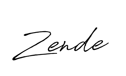 Make a beautiful signature design for name Zende. With this signature (Antro_Vectra_Bolder) style, you can create a handwritten signature for free. Zende signature style 7 images and pictures png